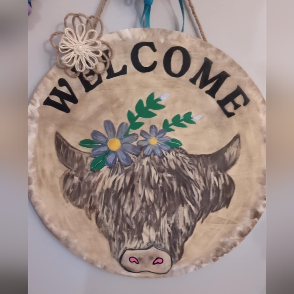 Highland Cow Door Hanger